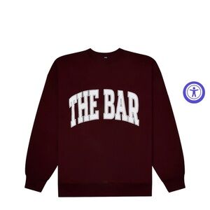 The Bar Maroon Crewneck Sweatshirt with White Arch Logo Size Large